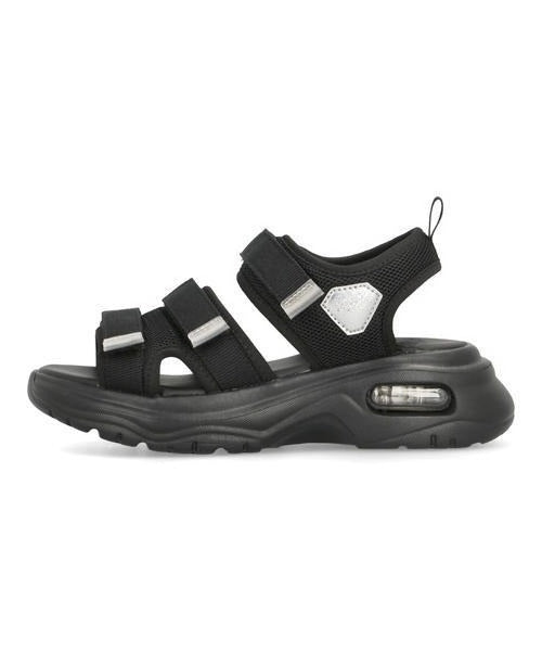 Kids Cushion Platform Sports All Black Sandals VK-AirStrap