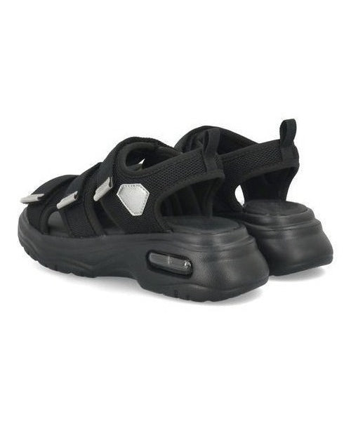 Kids Cushion Platform Sports All Black Sandals VK-AirStrap