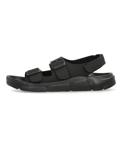 Kids Double Strap Footbed Black Sandals VK-FlexStrap