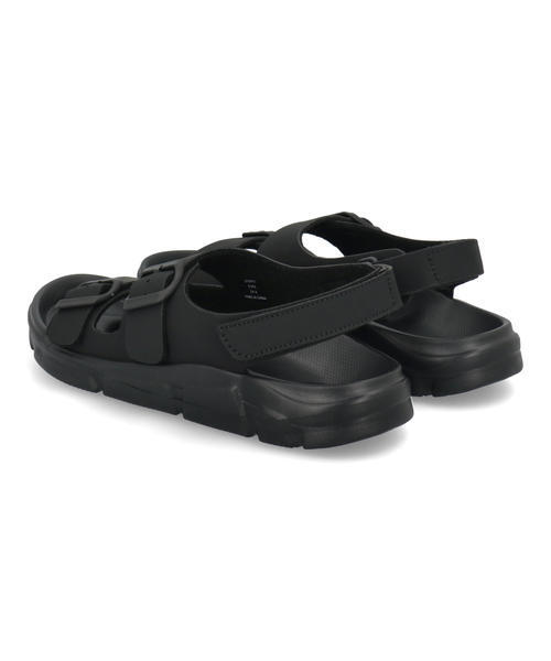 Kids Double Strap Footbed Black Sandals VK-FlexStrap